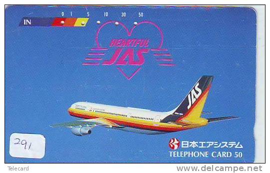 TELEFONKARTE FLUGZEUG  (291) Avions Sur Telecarte Japon Air Vliegtuig Aeroplani Airplane Aeroplanos Flugzeug - Flugzeuge