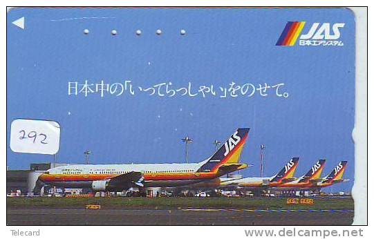 TELEFONKARTE FLUGZEUG  (292) Avions Sur Telecarte Japon Air Vliegtuig Aeroplani Airplane Aeroplanos Flugzeug - Flugzeuge