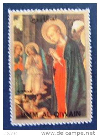 Timbre Neuf : Tableau Religieux. La Vie De Jésus : Adoration. Umm-Al-Qiwain. Michel N° 1175A - 1972. - Paintings