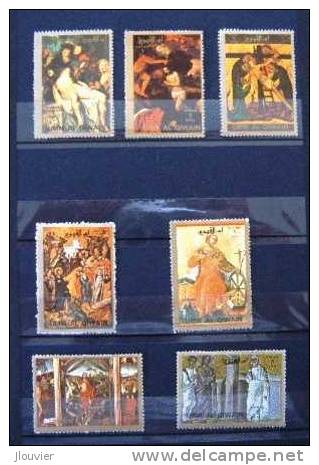 Série 7 Timbres Neufs : Tableaux Religieux. La Vie De Jésus. Umm-Al-Qiwain. 1972. - Paintings