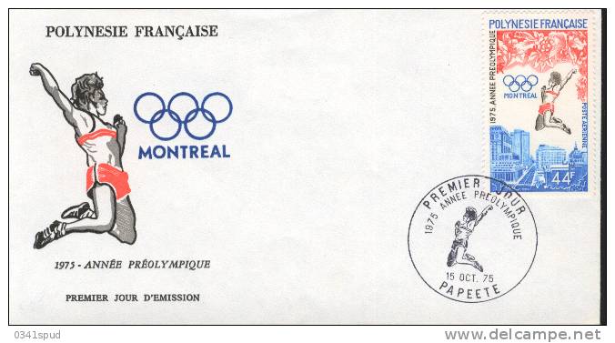 Jeux Olympiques 1976  FDC Polynesie Française  Athlétisme Atletica - Ete 1976: Montréal