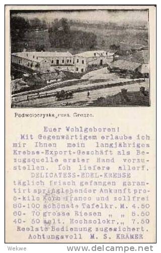 Pol063/ - POLEN -  Podwoloczyska AK + Werbung, Nach Ulm - Lettres & Documents