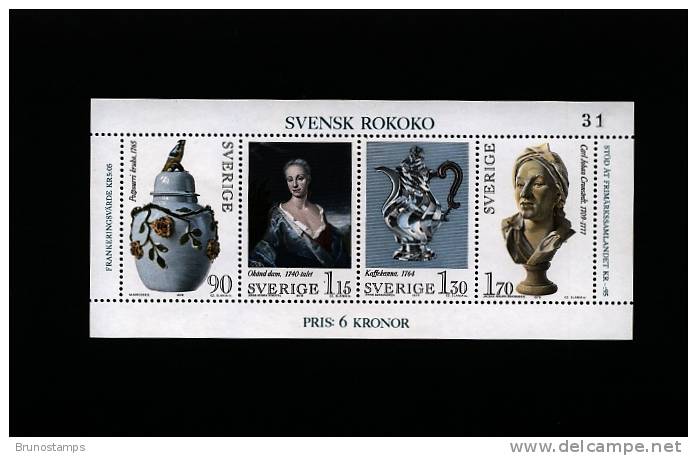 SWEDEN/SVERIGE - 1979 ROKOKO ART M/S MINT NH - Blocs-feuillets