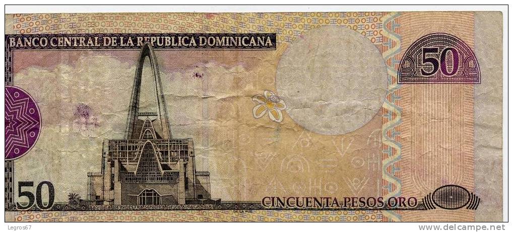 BILLET BANQUE REPUBLIQUE DOMINICAINE 50 PESOS 2003 - Dominicaine