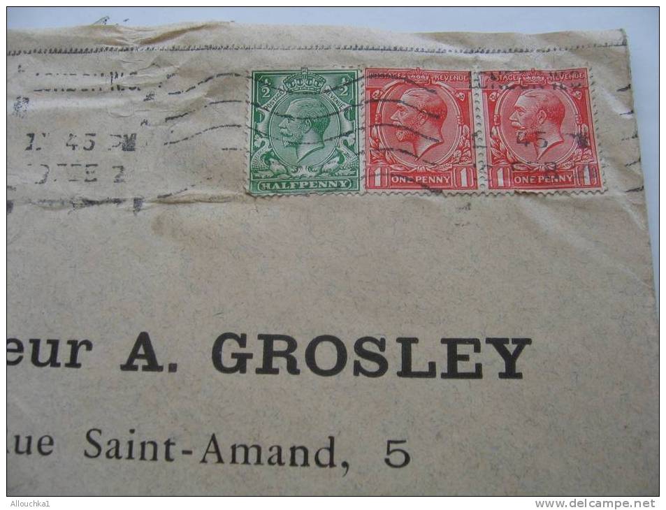 MARCOPHILIE LETTRE:LONDON G.B. ROYAUME-UNI:POUR L'INSTITUT PASTEUR A PARIS:LABORATOIRE : VACCIN & VIRUS:1922 - Postmark Collection