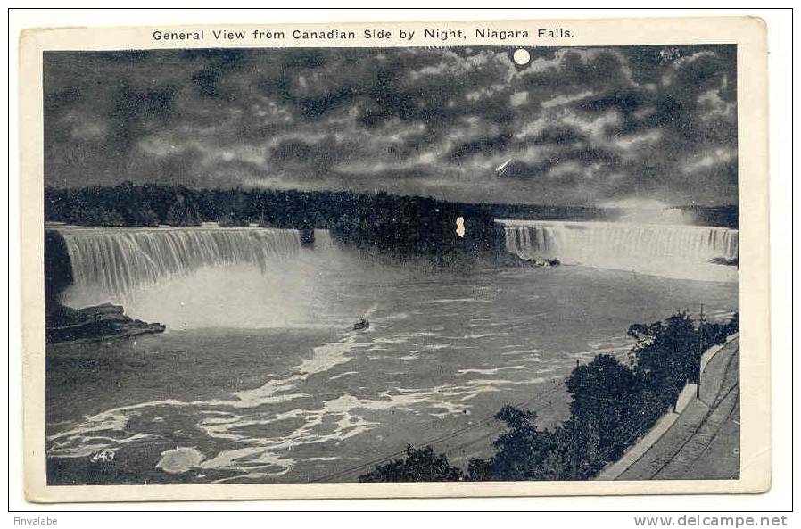 General View From Canadian Side By Night, Niagara Falls - Niagarafälle