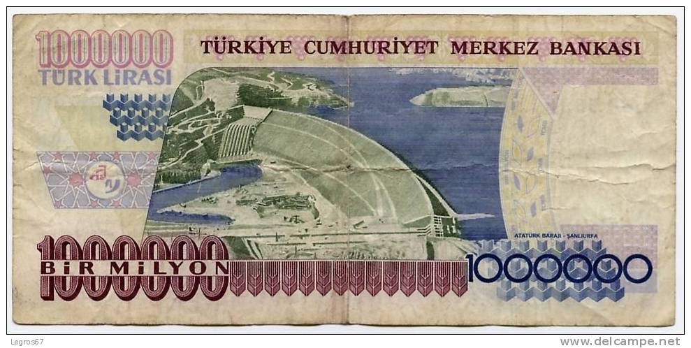 BILLET DE BANQUE TURQUIE 1000000 LIRASI 1970 - Turchia