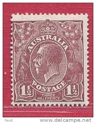 1 1/2d BROWN GEORGE V  INVERTED LMW  MI57aY  SG52w  ACSC 86Ba  Electro(3)  3L19 - Mint Stamps