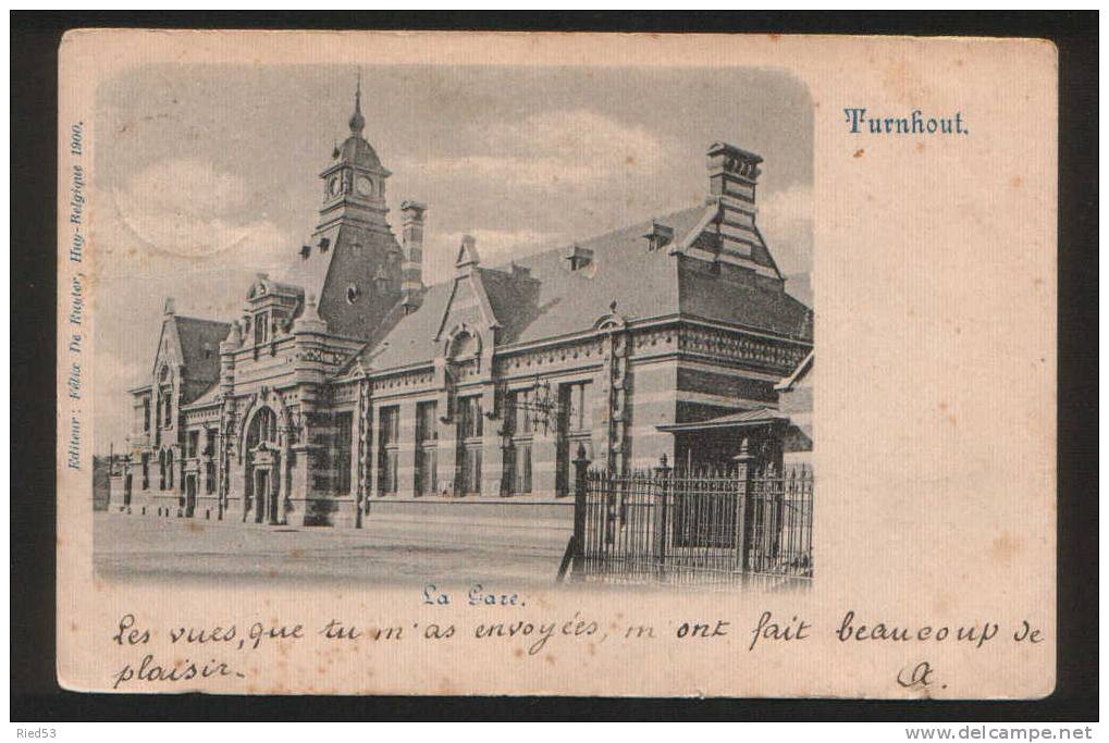 Turnhout La Gare Station Verzonden In 1900 - Turnhout