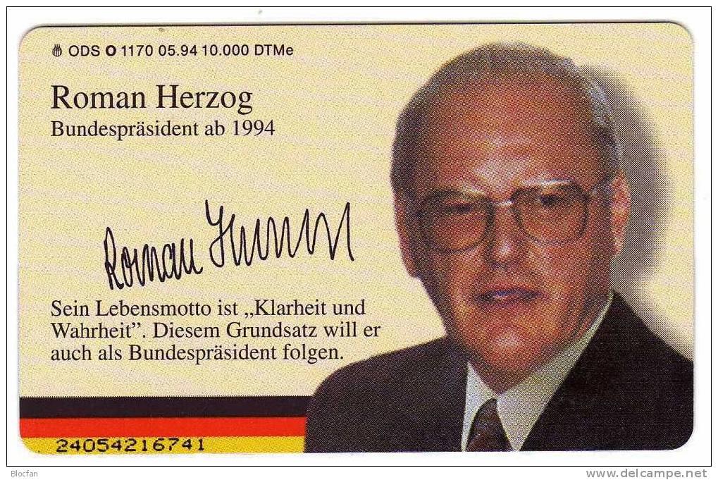 TK O 1170/94 Bundespräsident Roman Herzog 1994-99 Autograph 25€ Deutschland TC 1994 Porträt Special Tele-card Of Germany - O-Series : Séries Client