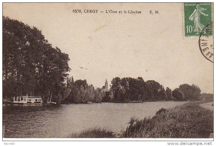 95 CERGY L'Oise Et Le Clocher - Cergy Pontoise