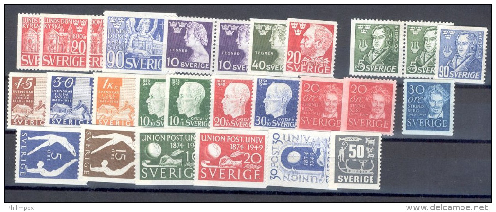 SWEDEN, COLLECTION 1924-81,  HINGED, MANY BETTER SETS! - Verzamelingen