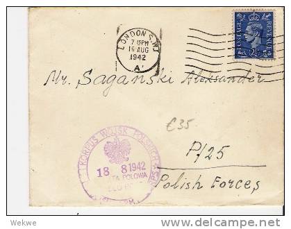 Pol159/- POLEN -  Feldpost. Polnische Armee In GB 1942 - Londoner Regierung (Exil)