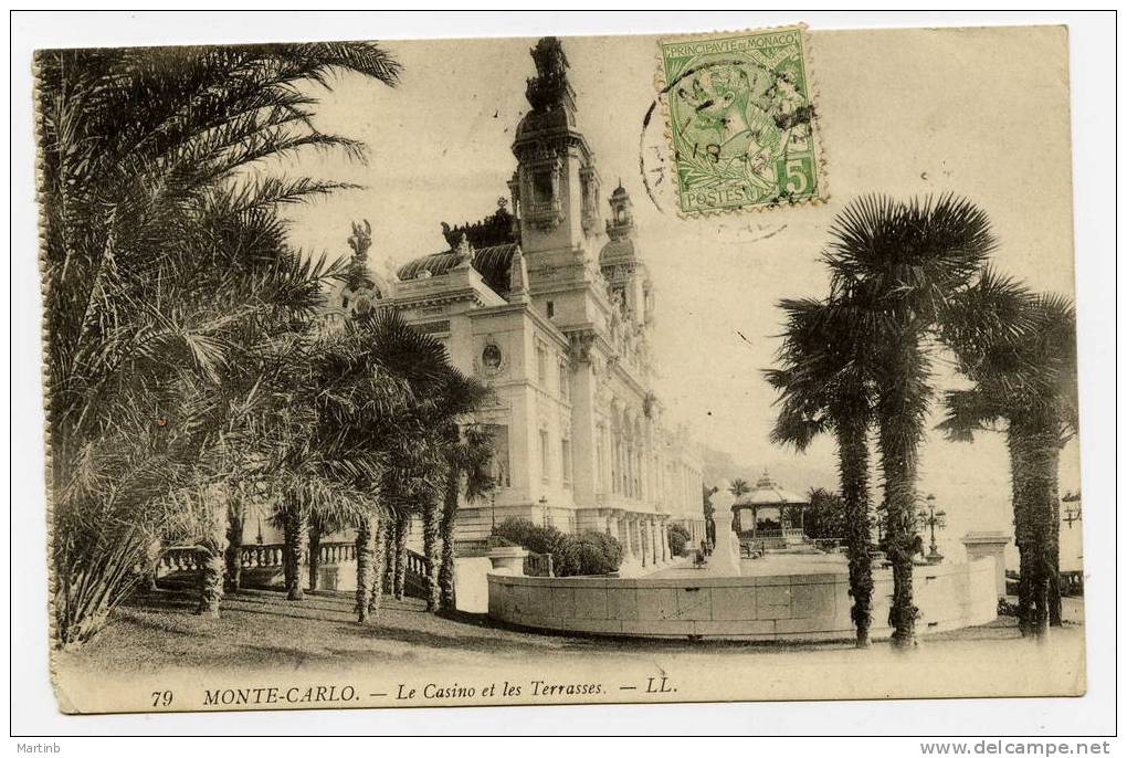 1909  MONTE CARLO  Le Casino Et Les Terrasses - Casino