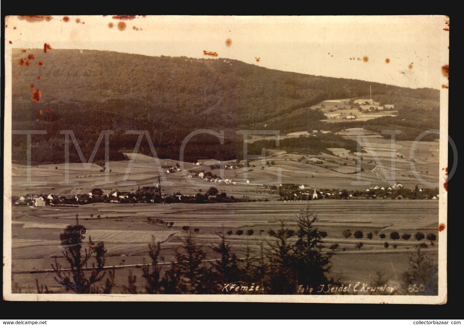 CZECH Křemže VINTAGE POSTCARD POSTAL Real Photo By Seidel Kumlov W5-508 - República Checa