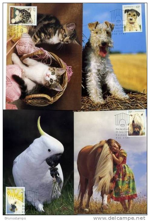 AUSTRALIA - 1991  PETS   FOUR  MAXIMUM CARDS - Cartes-Maximum (CM)