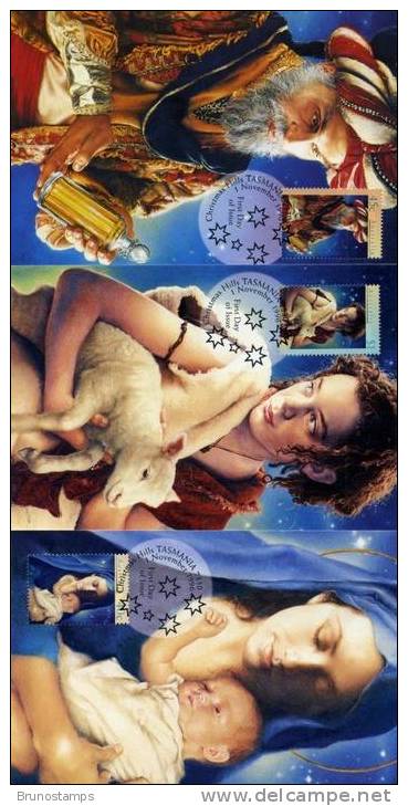 AUSTRALIA - 1996  CHRISTMAS   THREE  MAXIMUM CARDS - Cartes-Maximum (CM)