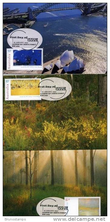 AUSTRALIA - 1997  AUSTRALIA DAY   THREE  MAXIMUM CARDS - Cartes-Maximum (CM)