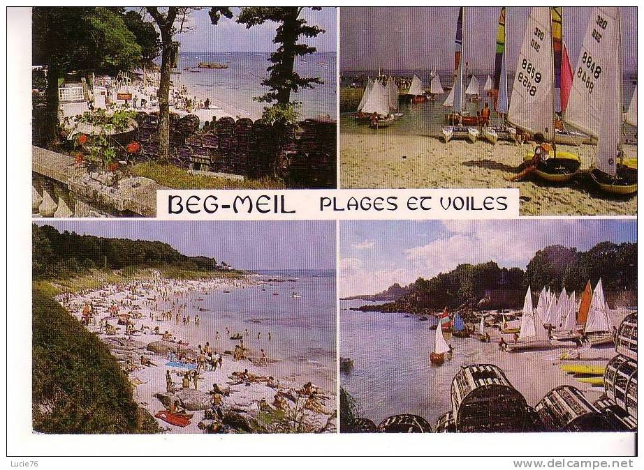 BEG MEIL  - PLAGES ET VOILES -   4 Vues :   La Plage Du Port, La Plage Des Dunes Et Le Centre Nautique - N° 9 4631 - Beg Meil