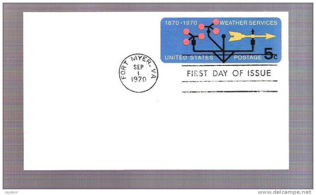 Postal Card - Weather Services 1970 - Scott # UX57 - 1961-80