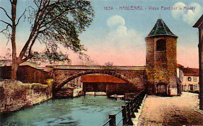 Cpa HAGUENAU -Vieux Pont Sur La Moder -la Cigogne 1639 - Haguenau