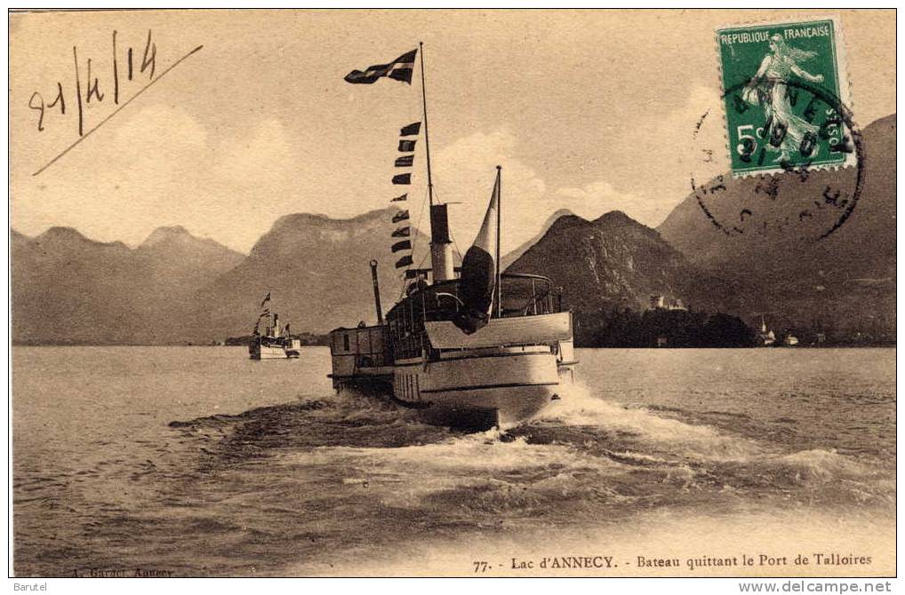 TALLOIRES - Le Lac D´Annecy. Bateau Quittant Le Port - Talloires