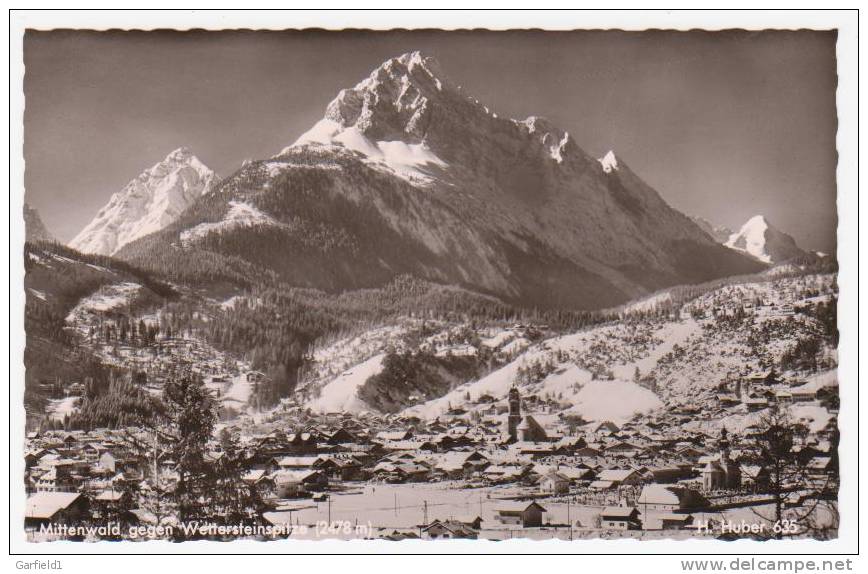 Ansichtskarte  -  Mittenwald Gegen Wettersteinspitze 2478 M  - - Mittenwald