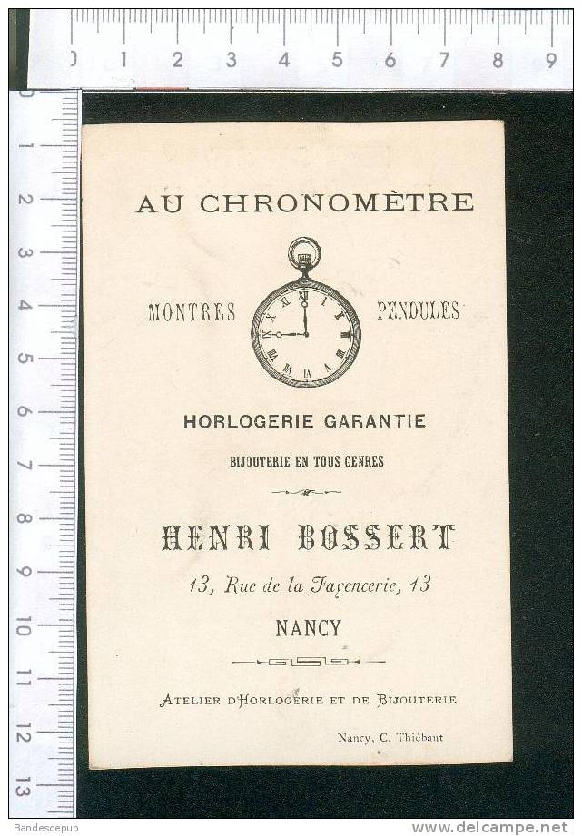 Nancy Montres Henri Bossert  Chromo Dorée éventail Fumeur Bière Ou Cidre - Autres & Non Classés