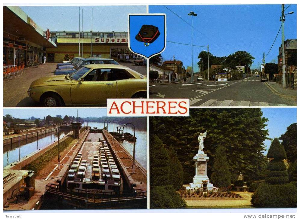 CPSM...DE ACHERES...MULTI-VUES... - Acheres