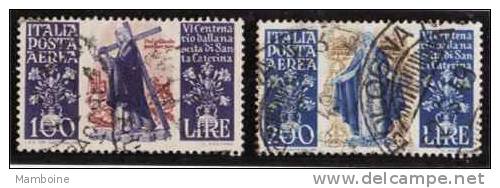 ITALIE  1948  P.a   N° 129/130  Oblitéré .....Ste.  Catherine - Airmail