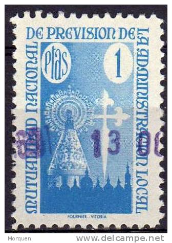 Sello Mutualidad De Prevision 1 Pts Azul Oscuro - Revenue Stamps