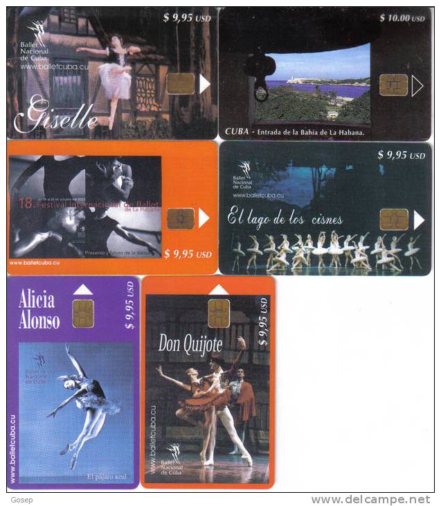 Cuba-lot 6 Phone Card From Chip-used Card(2002)+5 Prepiad Card Free - Cuba