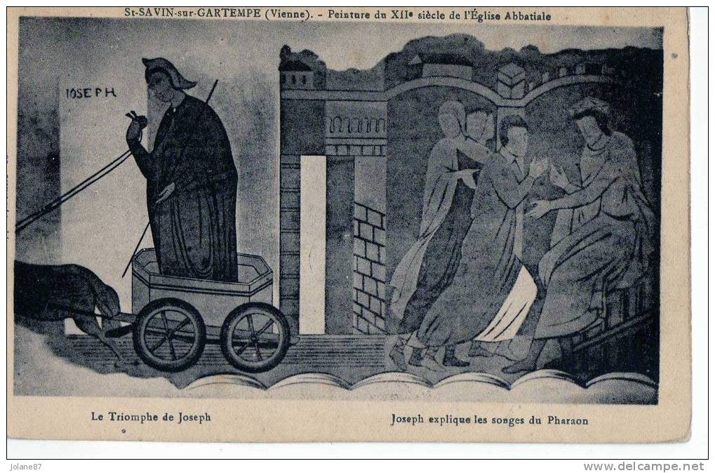 CPA    86       SAINT SAVIN SUR GARTEMPE         PEINTURE EGLISE ABBATIALE     TRIOMPHE DE JOSEPH - Saint Savin