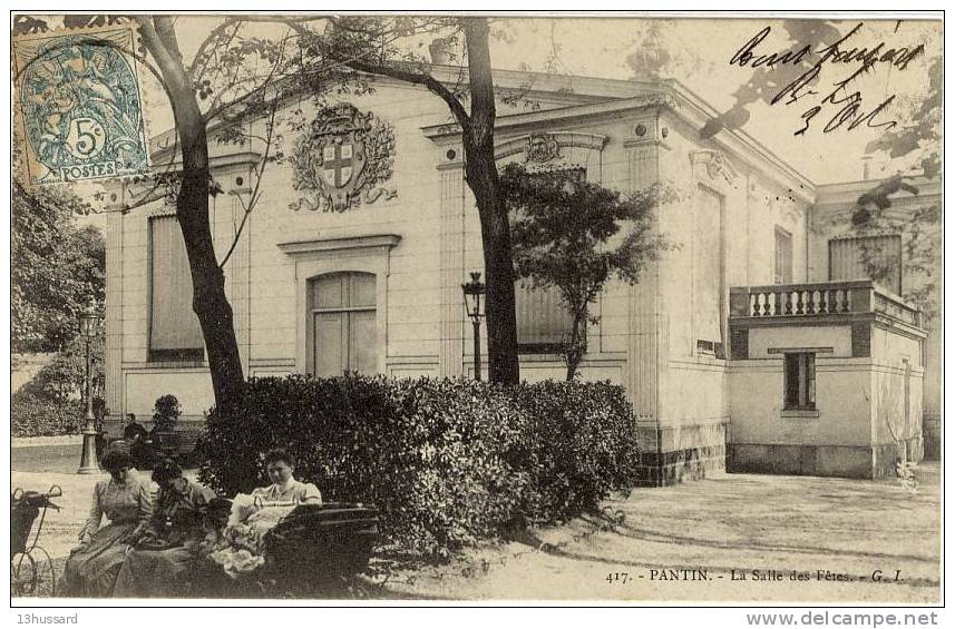 Carte Postale Ancienne Pantin - La Salle Des Fetes - Métiers, Nounous, Nourrices - Pantin