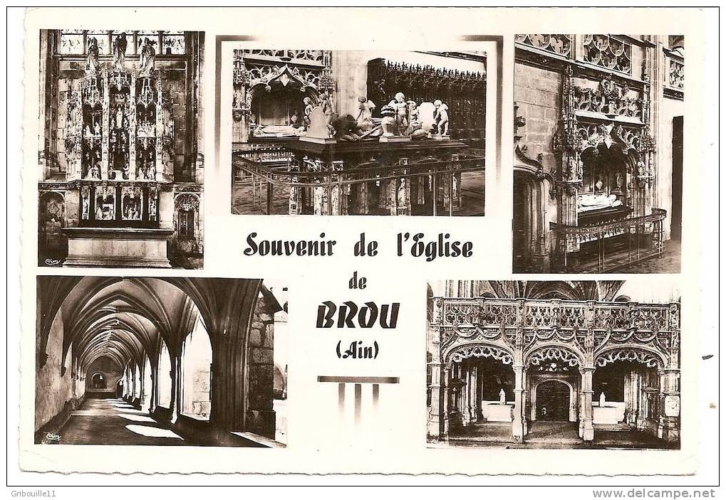 BOURG   -   ** SOUVENIR DE L´EGLISE DE BROU  ( 5 VUES ) **    -    Editeur : COMBIER De Macon - Brou - Chiesa