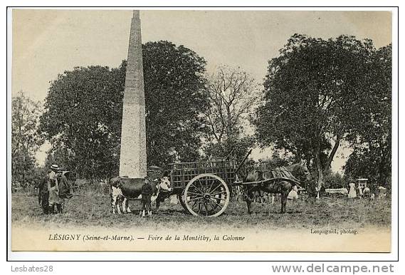 CPA 77.-LESIGNY.-Foire De La Montthéry.-La Colonne.-Voiture à Cheval.-.-BHV  277 - Lesigny