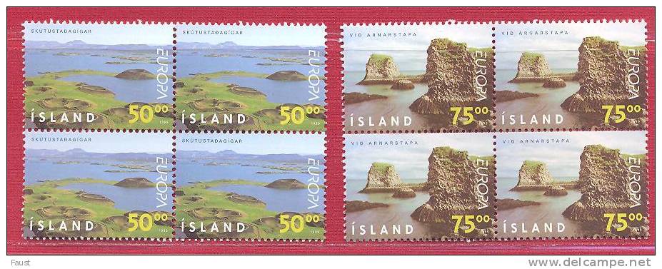 1999 **Islande  (sans Charn., MNH, Postfrish)  Yv. 866/7  Mi. 913/4  (4X) - Neufs