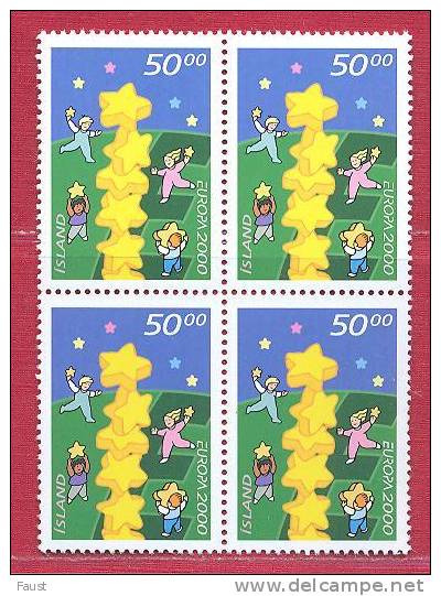 2000 **Islande  (sans Charn., MNH, Postfrish)  Yv. 890  Mi. 953 (4X) - Unused Stamps