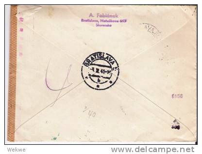 Slo008/-SLOWAKEI - Brief,  Postkongress 1942 (Einzelfrankatur) Taube Dove, Paloma) - Briefe U. Dokumente