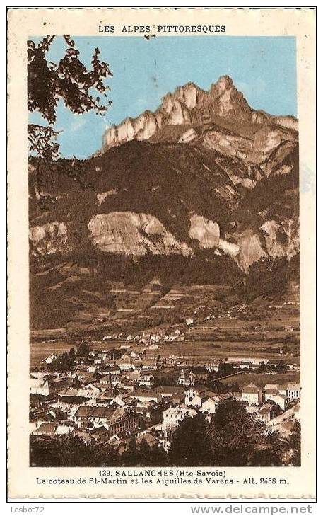 Cpa De 1935, Sallanches (Hte-Savoie), Le Coteau De Saint-Martin Et Les Aiguilles De Varens - Sallanches