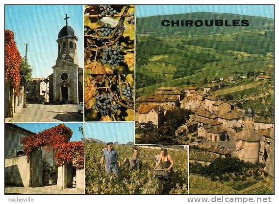 69-CHIROUBLES- Multivues: église- Vendanges- Vue Générale- Cpsm Cellard Trés Bon état - Chiroubles