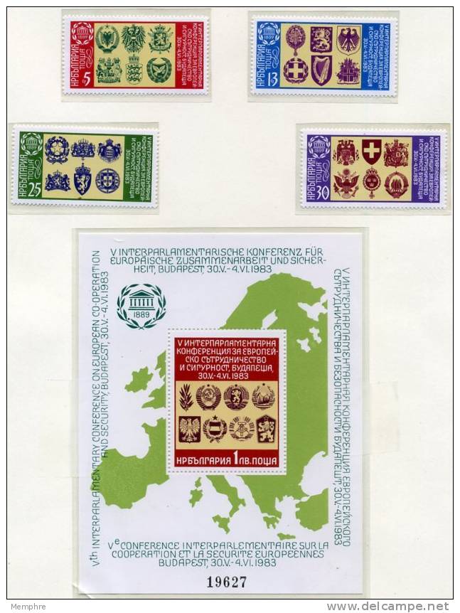 1983  Conference On Securit And Cooperation  Map, Complet Set And S/S   Mi Nr 3174-7  Block 131 A  MNH ** - FDC