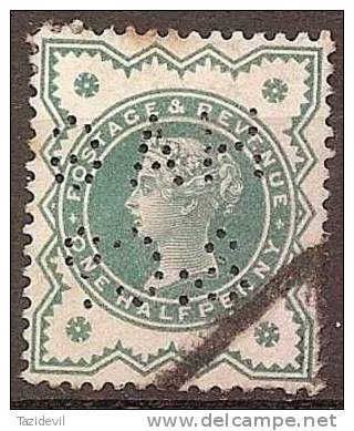 GREAT BRITAIN - 1880 ½d Queen Victoria Perfed "HAG & Co". Used. Scott 78 - Perfins