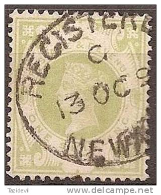 GREAT BRITAIN - 1887 1/- Queen Victoria. Scott 122. Used. Nice Sample, Full Perfs, Registered Postmark. Catalogue $55 - Gebraucht