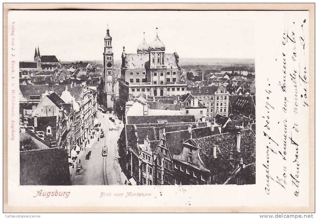 PIONNIERE AUGSBURG BLICK MORITZTURM  Postierte 08.12.1904 à BERNOT Rue Sèvres Boulogne - GERMANY DEUTSCHLAND -5214A - Augsburg