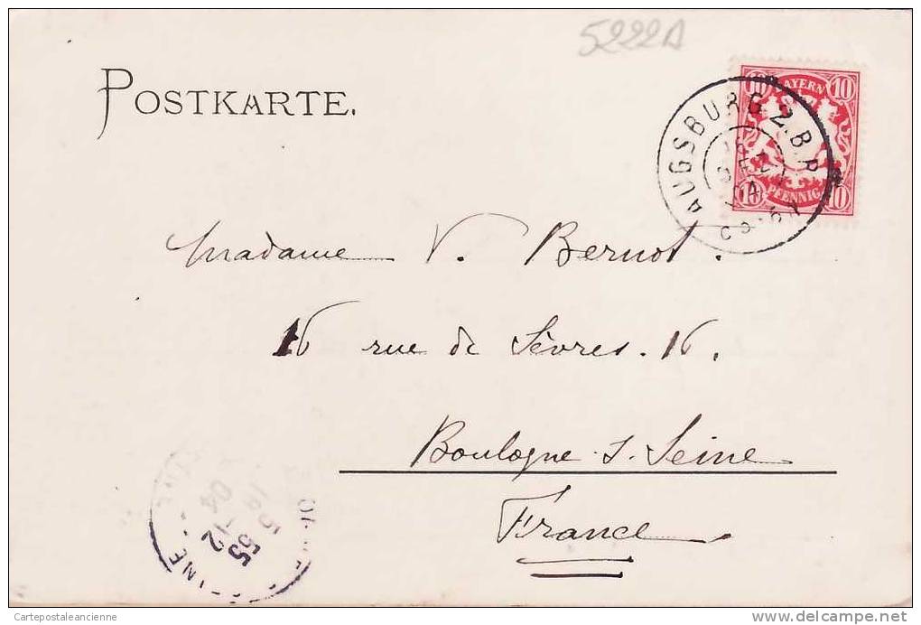 Gemeinsamer Weniger  AUGSBURG STETTENSTRASSE MILITÄRPARADE Postierte 15.12.1904 DEFILE MILITAIRE - DEUTSCHLAND -5222A - Augsburg