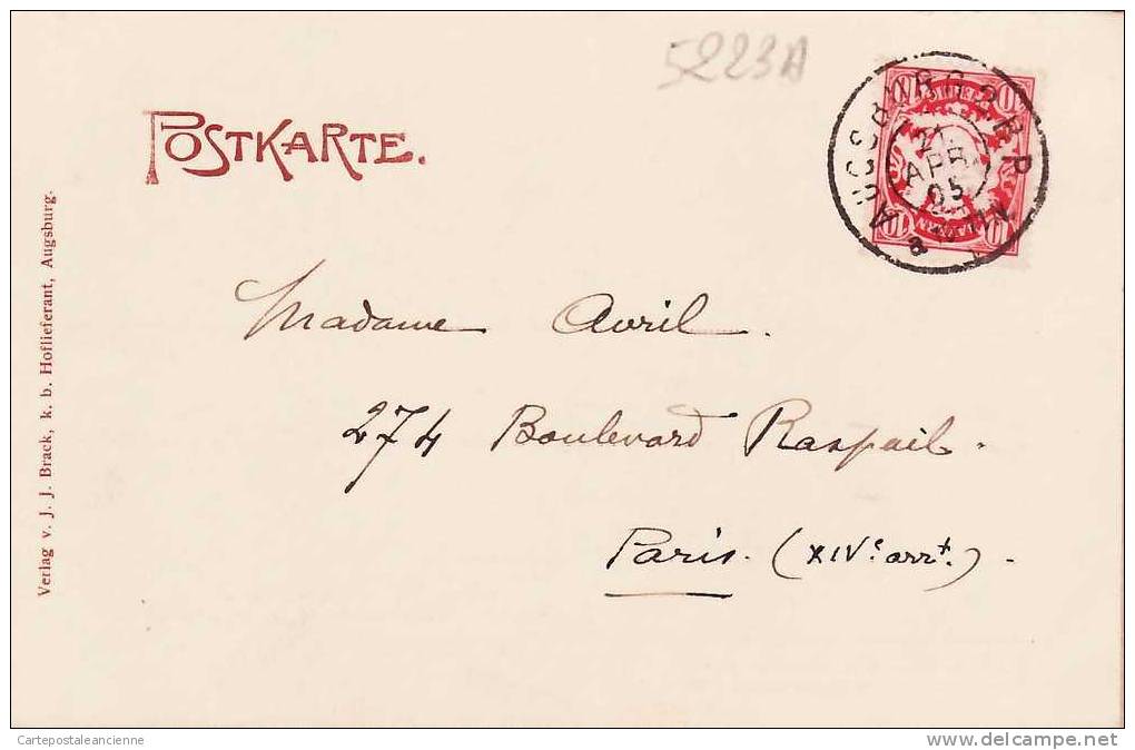 POSTKARTE PIONNIERE AUGSBURG PHILIPPINE WELSERHAUS WELSER Postierte 21.04.1905 - DEUTSCHLAND GERMANY -5223A - Augsburg