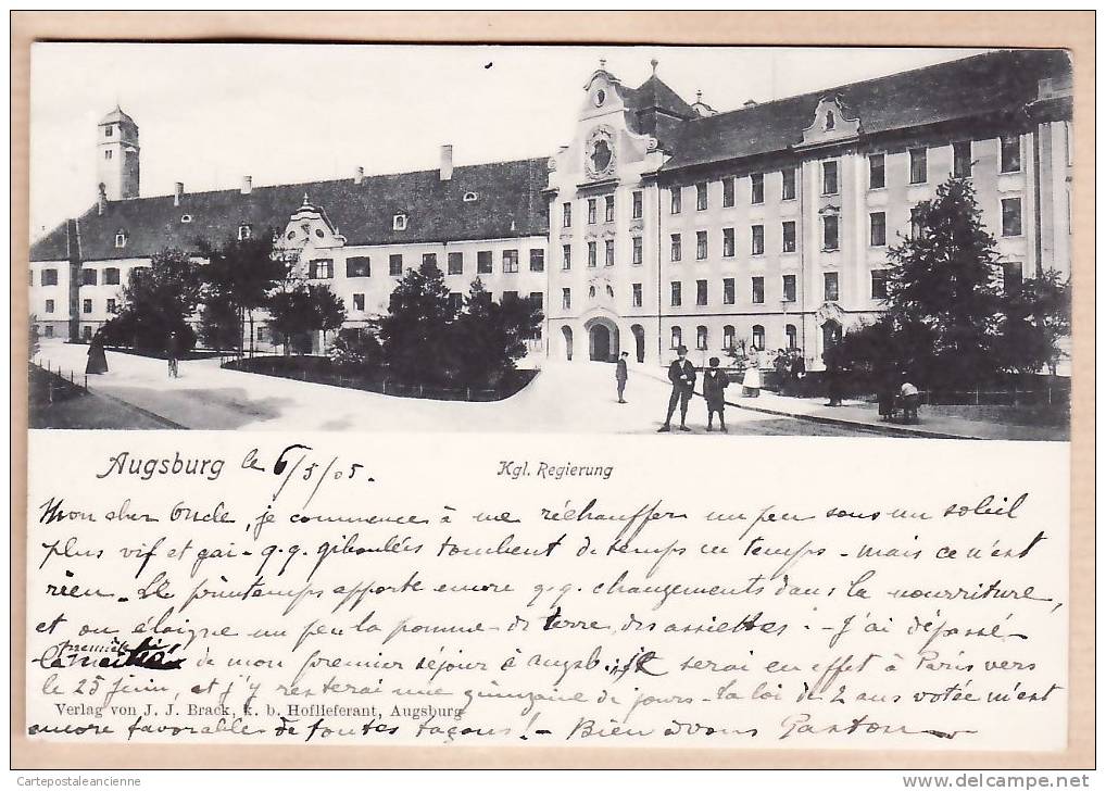 Gemeinsamer Weniger POSTKARTE PIONNIERE AUGSBURG Kgl REGIERUNG Postierte 06.05.1905 - DEUTSCHLAND GERMANY -5224A - Augsburg