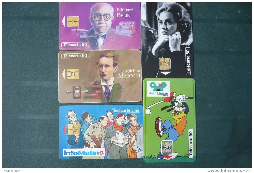 Lot De  5  Télécartes De Personnages - Lots - Collections