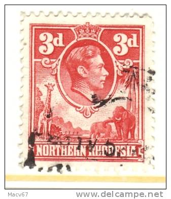 British Northern Rhodesia  35  (o)  Wmk 4 Script CA - Northern Rhodesia (...-1963)